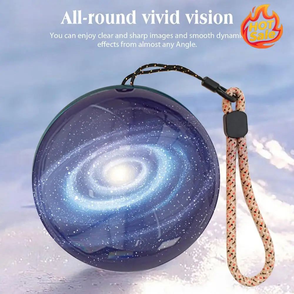 3D Video Crystal Ball with Stand Video Glass Ball with Black Base Memory Sphere Lamp Gift for Birthday Wedding