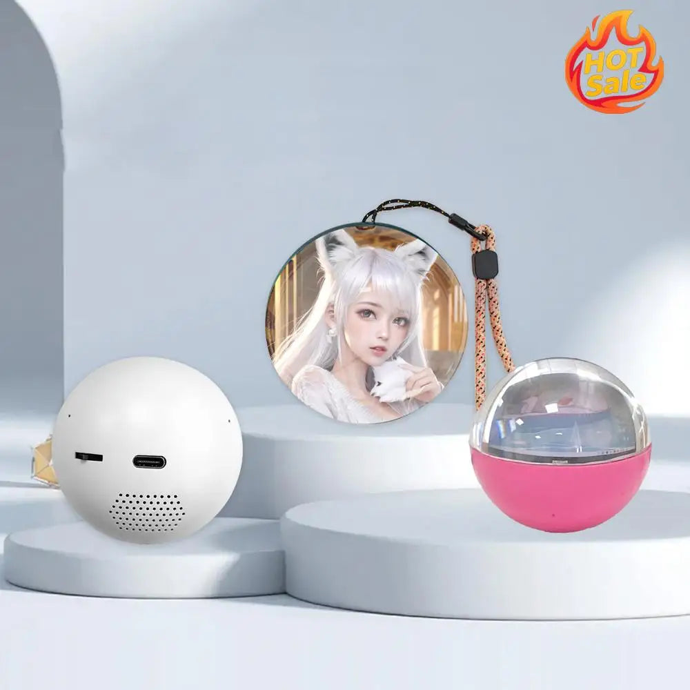 3D Video Crystal Ball with Stand Video Glass Ball with Black Base Memory Sphere Lamp Gift for Birthday Wedding