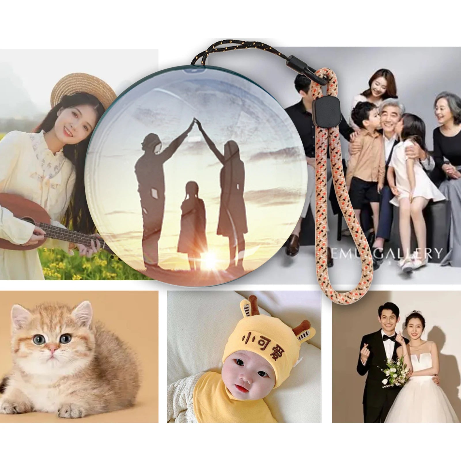 3D Video Crystal Ball with Stand Video Glass Ball with Black Base Memory Sphere Lamp Gift for Birthday Wedding